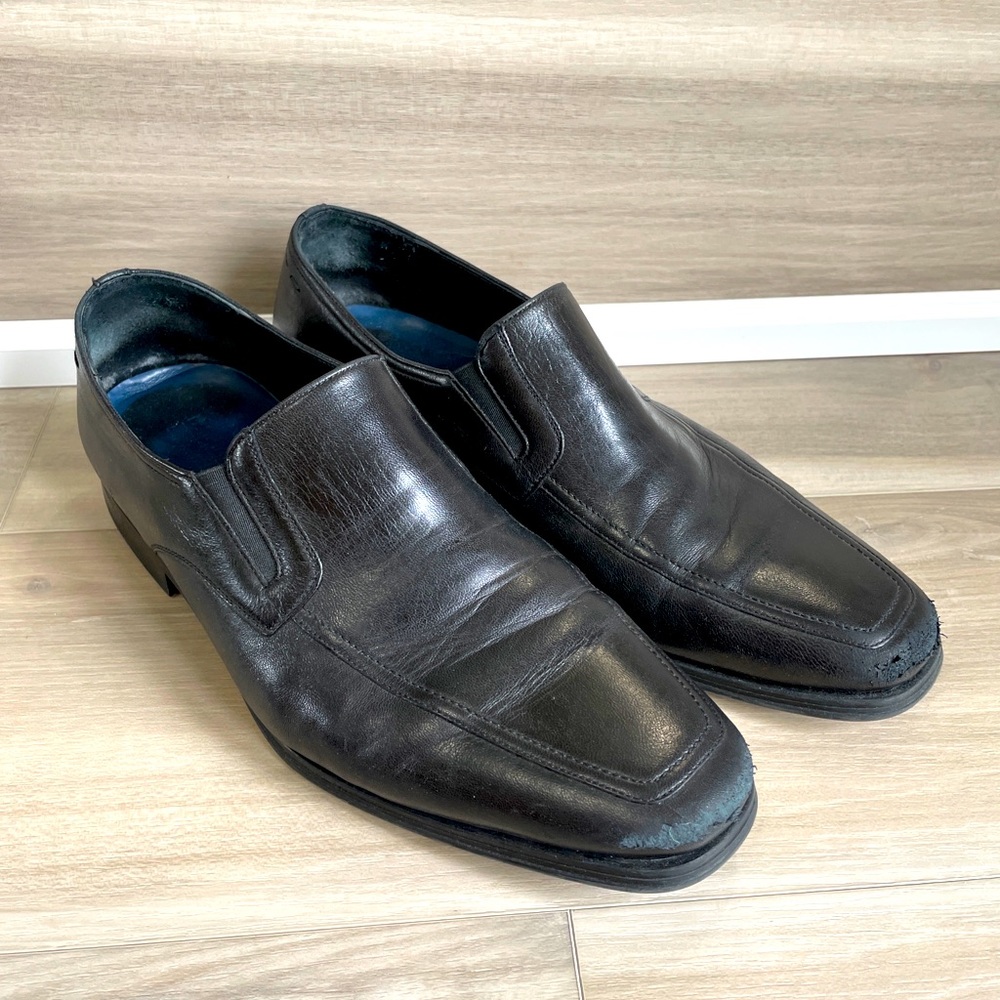 Magnanni Dominguez Men's 10 D Black Leather Loafers Shoes